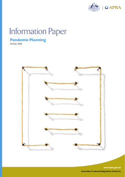 Pandemic Planning - Australian Prudential Regulation Authority