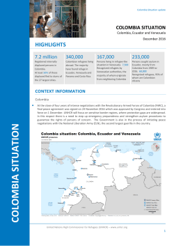 colombia situation - UNHCR Reporting Portal