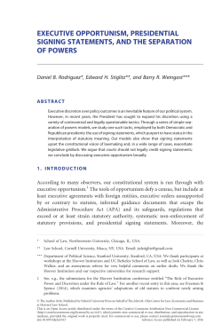 executive opportunism, presidential signing