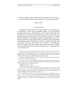 Marcy Allen* Restrictive covenants are one of the