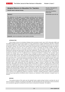 Marginal Returns to Education For Teachers