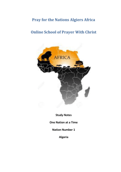 Pray for the Nations Algiers Africa Online School of Prayer With Christ