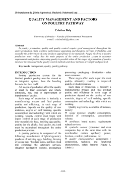 QUALITY MANAGEMENT AND FACTORS ON POULTRY PATHWAY