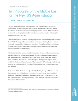 Ten Proposals on the Middle East for the New