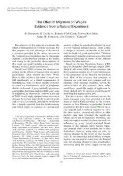 The Effect of Migration on Wages: Evidence from a Natural Experiment
