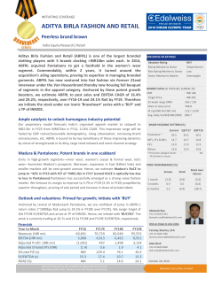 For a detailed report, please refer our initiation report on ABFRL.