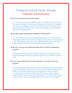 Global Study and Financial Planning FAQ