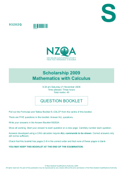 Scholarship Mathematics with Calculus (93202) 2009