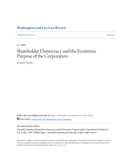 Shareholder Democracy and the Economic Purpose of the