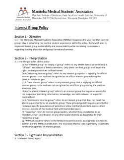 Manitoba Medical Students` Association Interest Group Policy