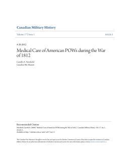 Medical Care of American POWs during the War of 1812