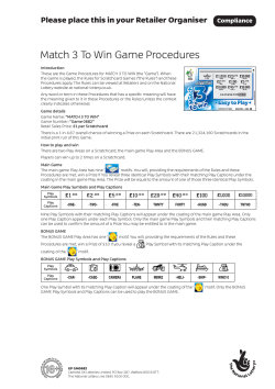 Match 3 To Win Game Procedures