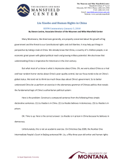 Liu Xiaobo and Human Rights in China