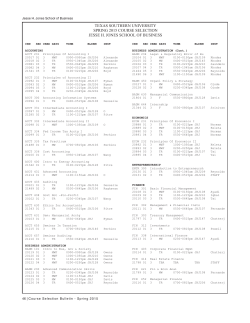 texas southern university spring 2015 course selection jesse h