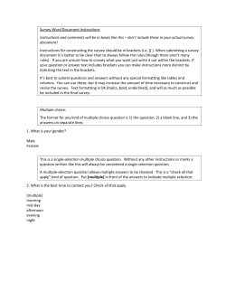 Survey Word Document Instructions Instructions and comments will