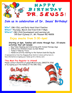 Join us in celebration of Dr. Seuss` Birthday!