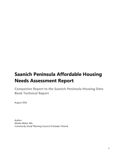 Saanich Peninsula Affordable Housing Needs Assessment Report