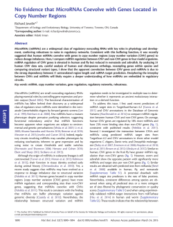 Letter No Evidence that MicroRNAs Coevolve with Genes Located in