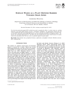 surface waxes as a plant defense barrier towards grain