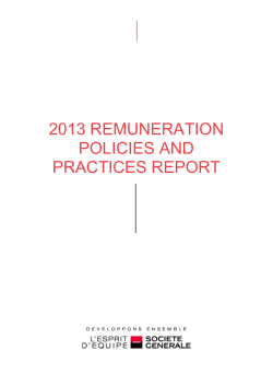 2013 remuneration policies and practices report