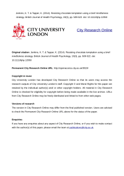 Running head: RESISTING CHOCOLATE