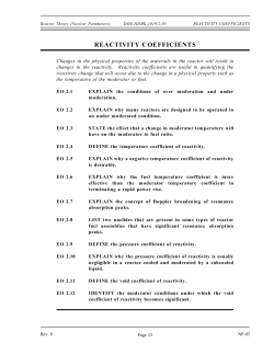 Reactivity Coefficients