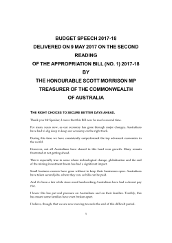 Budget Speech 2017-18