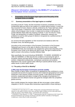 -1- 2General information related to the MOBILITY of workers in the