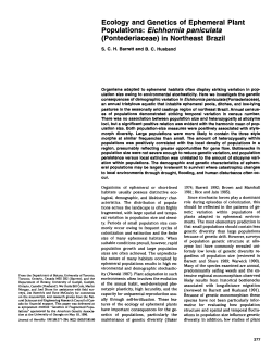 Ecology and Genetics of Ephemeral Plant Populations: Eichhornia