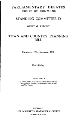 PARLIAMENTARY DEBATES STANDING COMMITTEE D TOWN