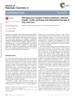 Microporous covalent triazine polymers: efficient Friedel&ndash;Crafts