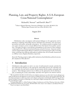 Planning, Law, and Property Rights: A US-European