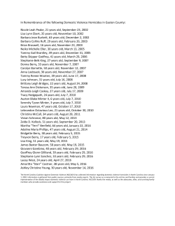 Domestic Violence Homicides in Gaston County since 2002