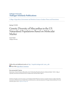 Genetic Diversity of Miscanthus in the US Naturalized Populations