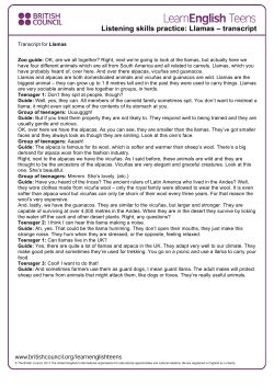 Llamas – transcript - LearnEnglish Teens