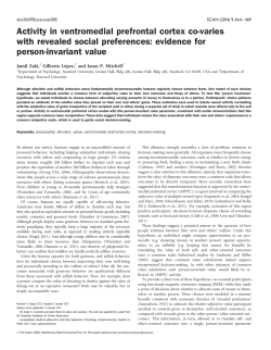 Activity in ventromedial prefrontal cortex co