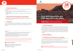 Total MSW generation and MSW generation per capita