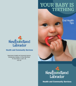 oral health - teething - Department of Health and Community Services