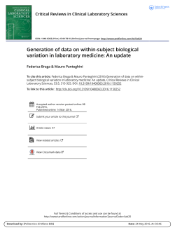Generation of data on within-subject biological variation in