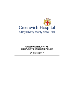 GREENWICH HOSPITAL COMPLAINTS HANDLING POLICY 31