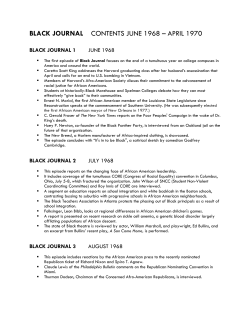 BLACK JOURNAL CONTENTS JUNE 1968 &ndash; APRIL 1970