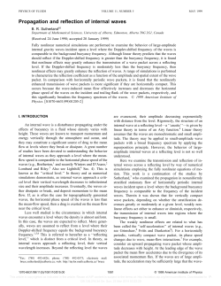 Propagation and reflection of internal waves