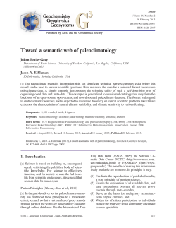 Toward a semantic web of paleoclimatology - USC