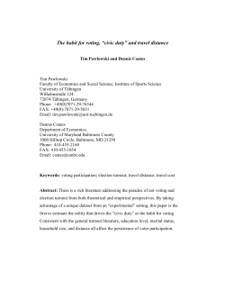 The habit for voting, &ldquo;civic duty&rdquo; and travel distance