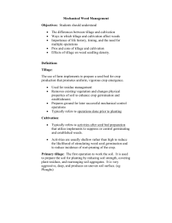 Mechanical Weed Management Objectives: Students should