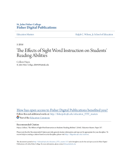 The Effects of Sight Word Instruction on Students` Reading Abilities