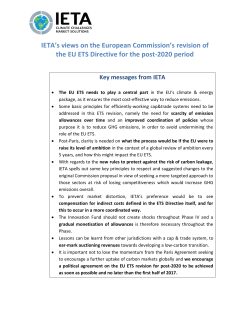 IETA`s views on the European Commission`s revision of the EU ETS