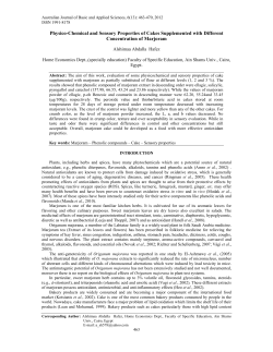 Physico-Chemical and Sensory Properties of Cakes