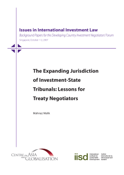 The Expanding Jurisdiction of Investment