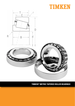 Timken Metric Tapered Roller Bearing Catalog
